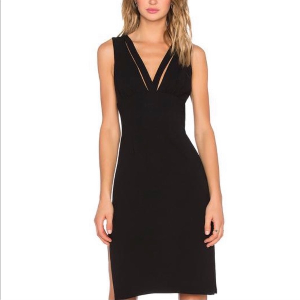 BCBGeneration Little Black Dress Size 2 with Side Slits New Without Tag LBD